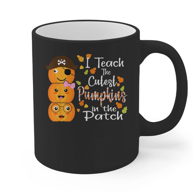 I Teach The Cutest Pumpkins Halloween Shirt For Teachers Graphic Print Coffee Mug