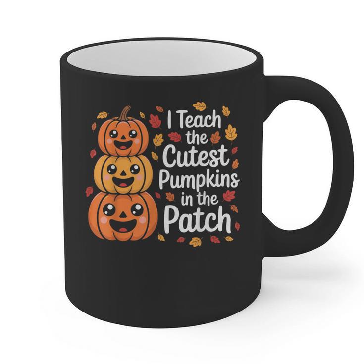 i Teach The Cutest Pumpkins In The Patch Teacher Halloween Graphic Print Coffee Mug