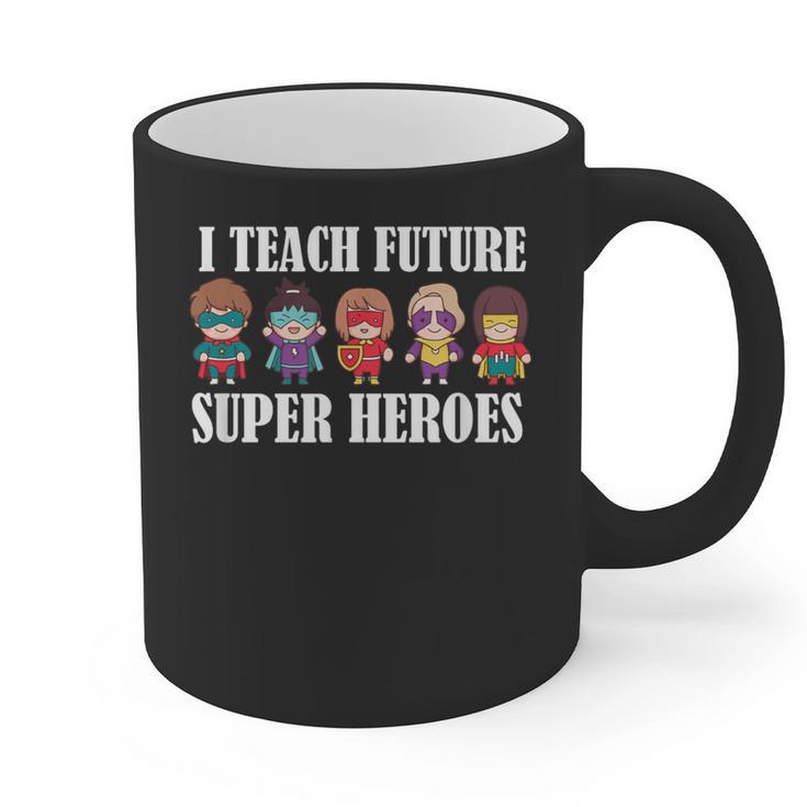 I Teach Future Superheroes Last Day Back To School Teacher Graphic Print Coffee Mug