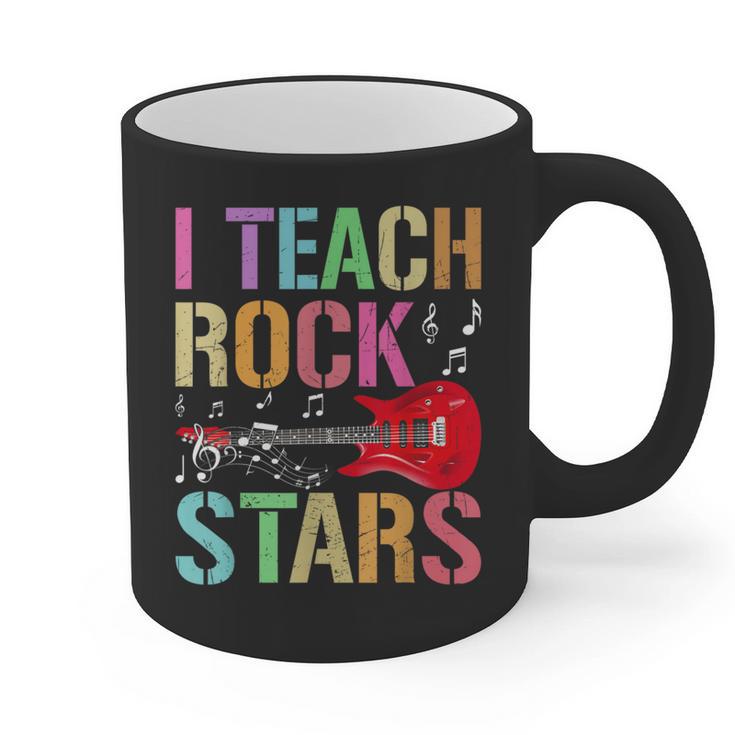 I Teach Rockstars Band Vibes Teacher Rocks My Music Teaching Graphic Print Coffee Mug