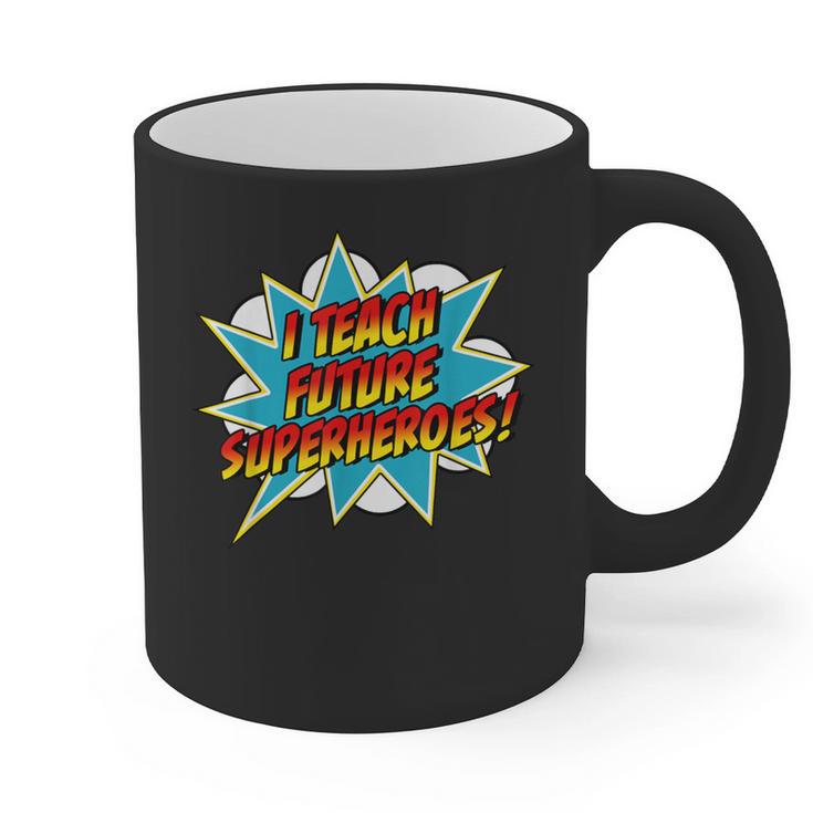 I Teach Superheroes Retro Comic Super Teacher Graphic Graphic Print Coffee Mug