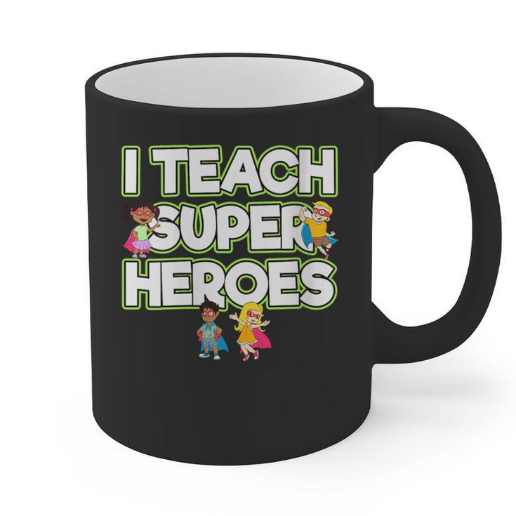I Teach Superheroes School Teacher Professor Graphic Print Coffee Mug