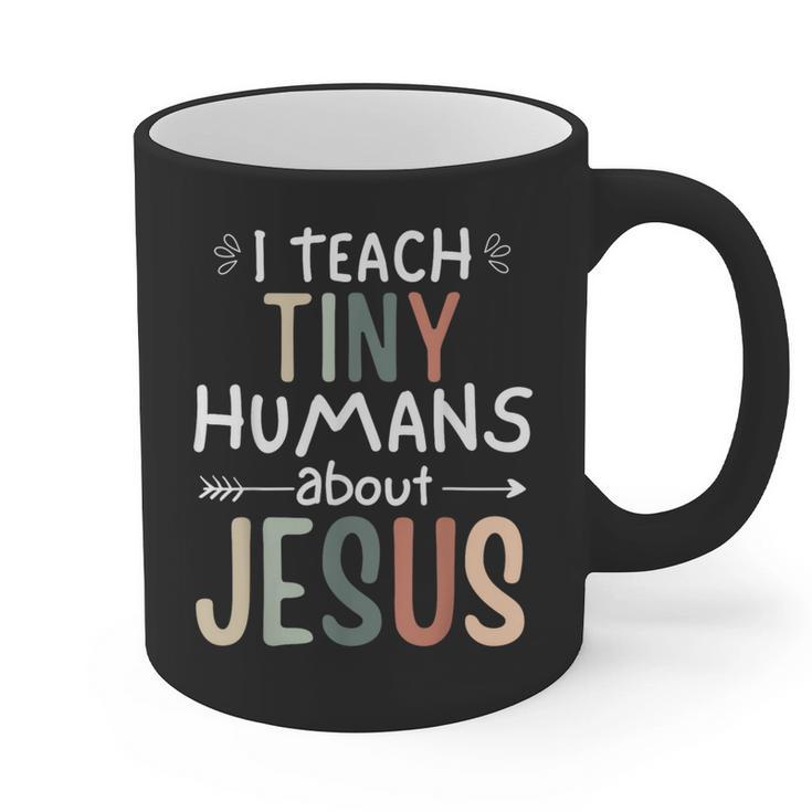 I Teach Tiny Humans About Jesus Teacher Sunday School Faith Graphic Print Coffee Mug