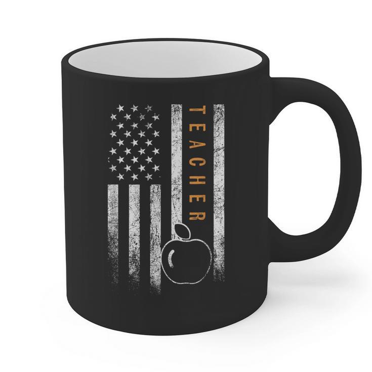 Teacher American Flag Teacher's Day Teaching Graphic Print Coffee Mug