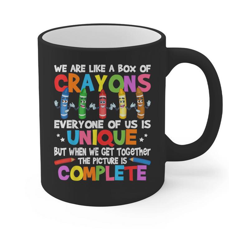 Teacher We Are Like a Box Of Crayons For Men Women Kids Graphic Print Coffee Mug