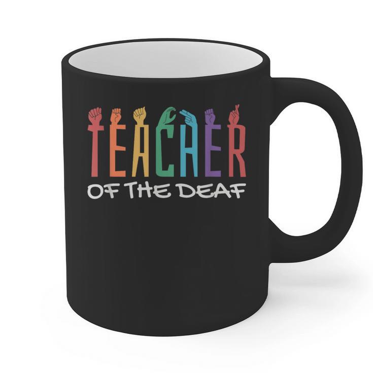 Teacher Of The Deaf ASL Teacher & Deaf Awareness Graphic Print Coffee Mug