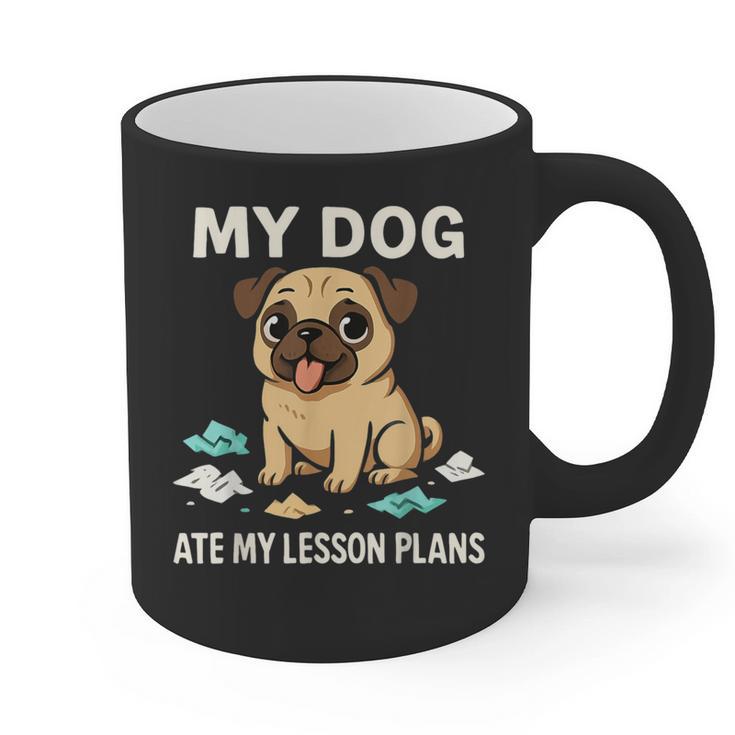 Teacher My Dog Ate My Lesson Plans School Staff Graphic Print Coffee Mug