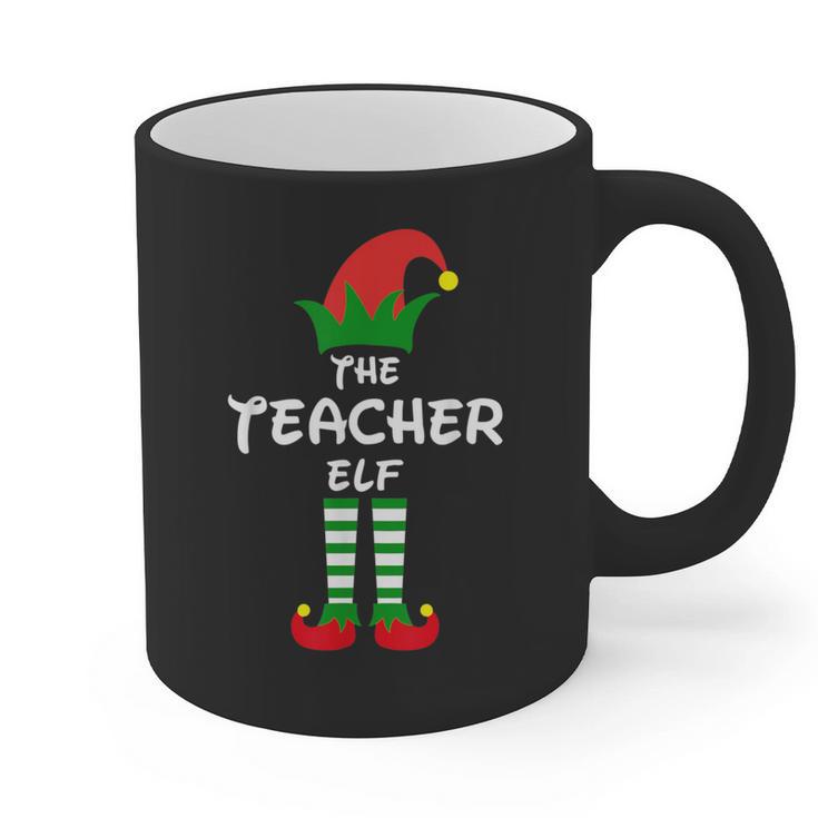 The Teacher Elf Family Matching Group Idea Christmas Graphic Print Coffee Mug