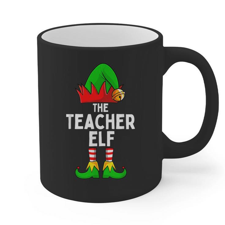 Teacher Elf Matching Family Christmas Women Men Graphic Print Coffee Mug