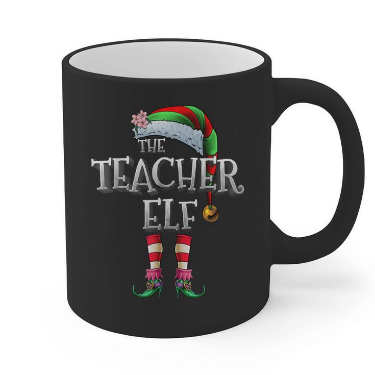 The Teacher Elf Shirt Matching Family Christmas Elf Men Women Kids Graphic Print Coffee Mug, trending gift