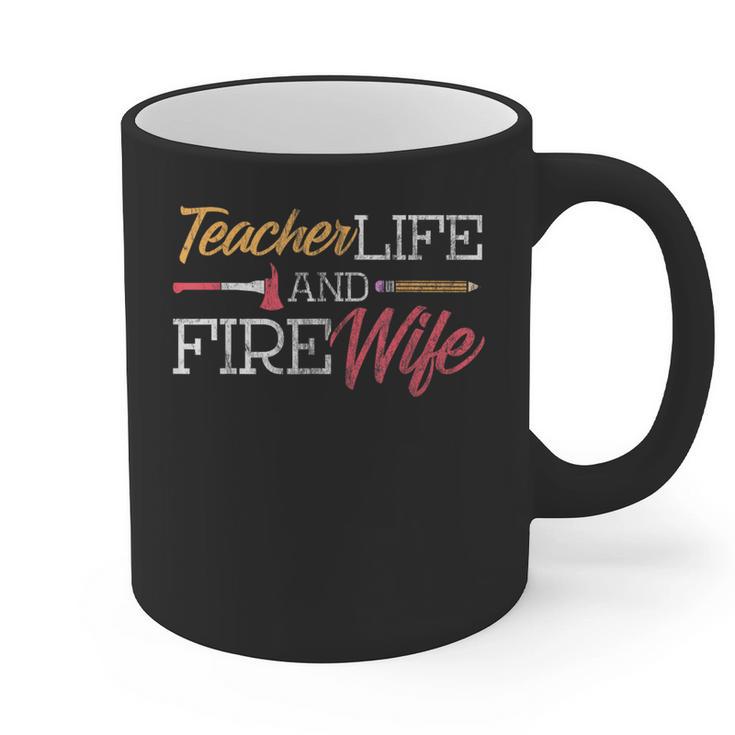 Teacher And Firefighter Wife Shirt Teacher Life Fire Wife Graphic Print Coffee Mug