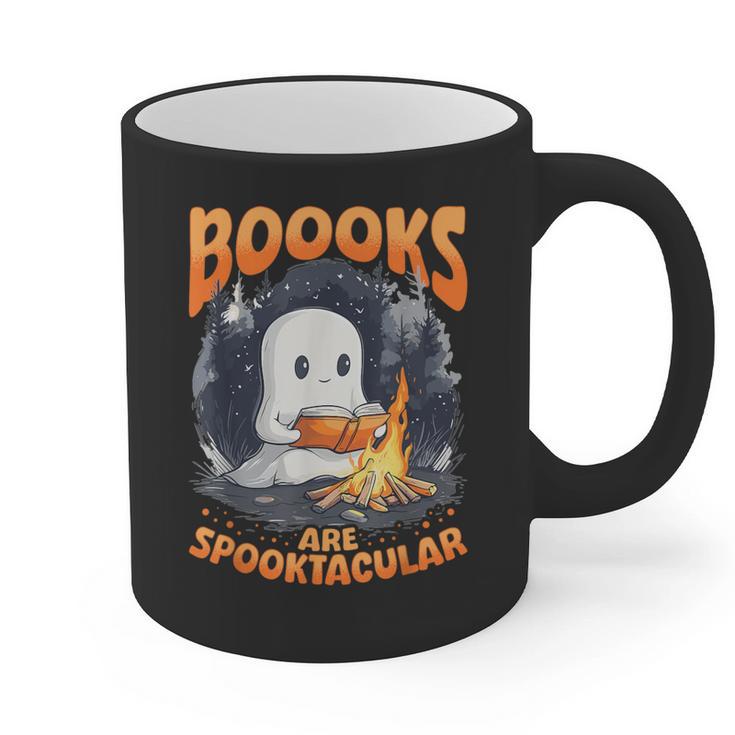 Teacher Halloween Ghost Reading Book Animal Boooks Are Graphic Print Coffee Mug