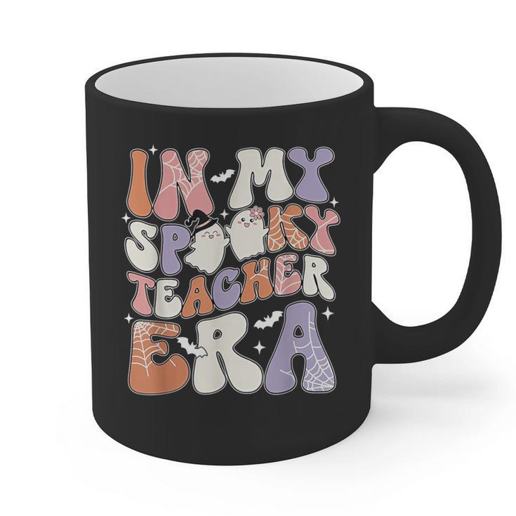 Teacher Halloween In My Spooky Teacher Era Retro Groovy Graphic Print Coffee Mug