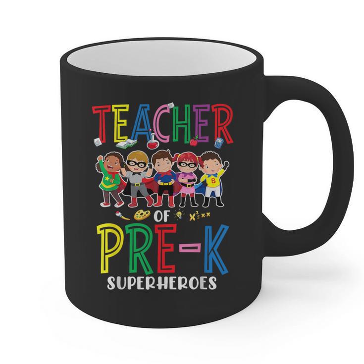 Teacher Of Pre K Superheroes Teacher New School Year Men Women Graphic Print Coffee Mug