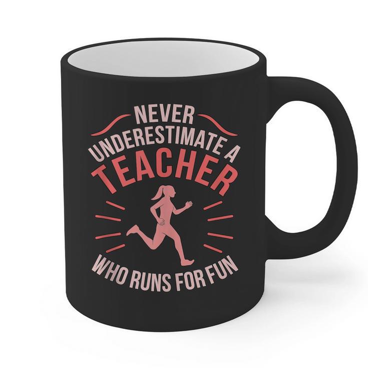 Teacher Who Runs Half Marathon Runner Running Lover Graphic Graphic Print Coffee Mug