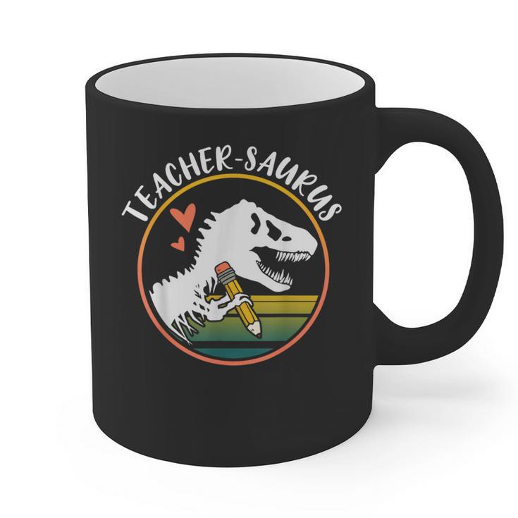 Teacher-Saurus Dinosaur Teacher Design T-Rex Design Graphic Print Coffee Mug