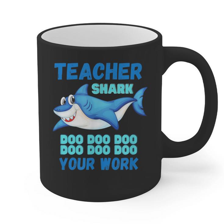 Teacher Shark Do Your Work Graphic Print Coffee Mug