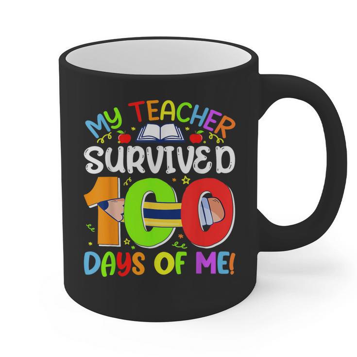 My Teacher Survived 100 Days Of Me 100 Days Of School Graphic Print Coffee Mug