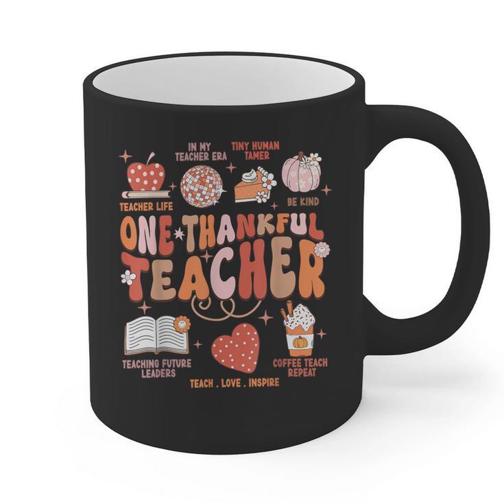 Teacher Thanksgiving Shirt Women One Thankful Teacher Fall Graphic Print Coffee Mug