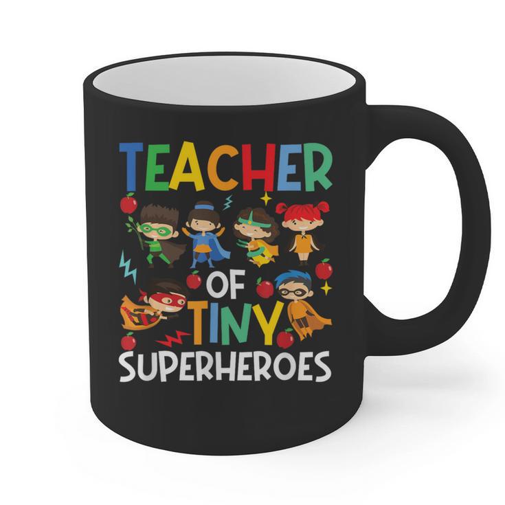 Teacher Of Tiny Superheroes Teach 100th Day Of School Men Women Girls Kids Graphic Print Coffee Mug