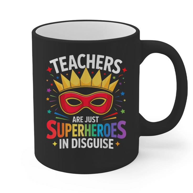 Teachers Are Just Superheroes In Disguise Fun Back To School Graphic Print Coffee Mug