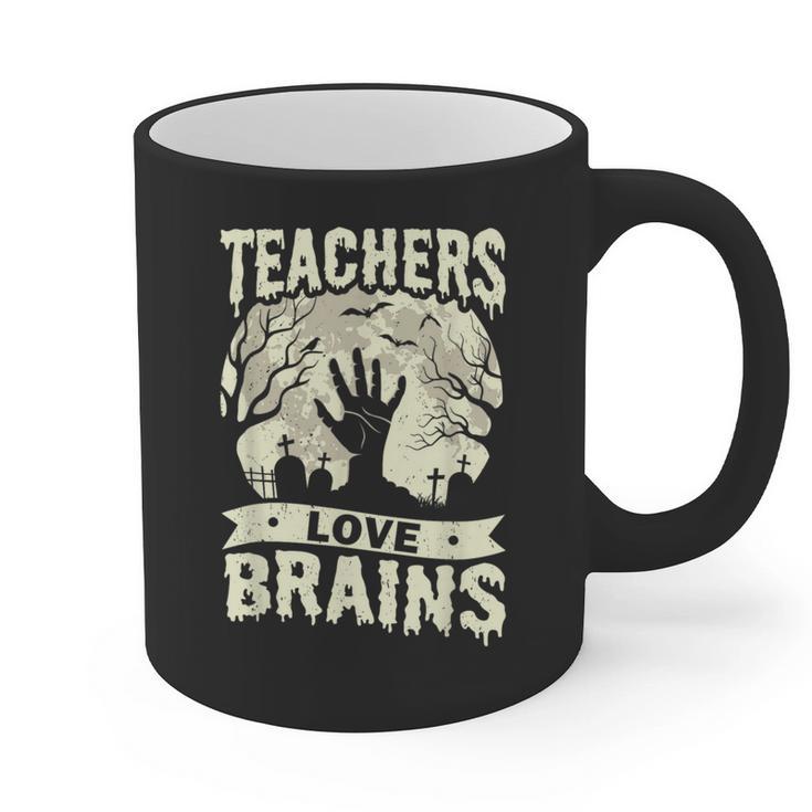 Teachers Love Brains Halloween Costume Boo Trick Teach Graphic Print Coffee Mug
