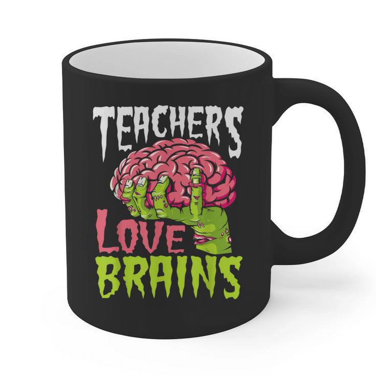 Teachers Love Brains Zombie Teacher Halloween Zombies Graphic Print Coffee Mug