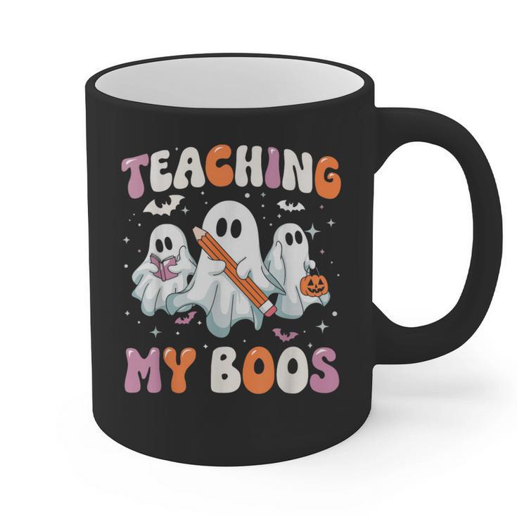 Teaching My Boos Teacher Cute Ghost Teacher Halloween Graphic Print Coffee Mug