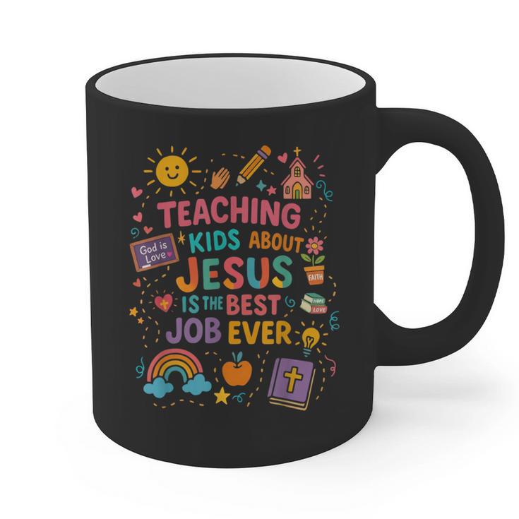 Teaching Kids About Jesus Is The Best Job Ever Bible Teacher Graphic Print Coffee Mug
