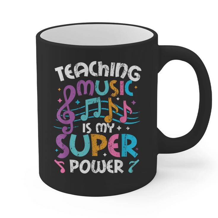Teaching Music Is My Superpower Music Teacher For Men Women Kids Graphic Print Coffee Mug