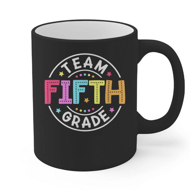 Team Fifth Grade Teacher Back To School 5th Grade Squad Kids Graphic Print Coffee Mug