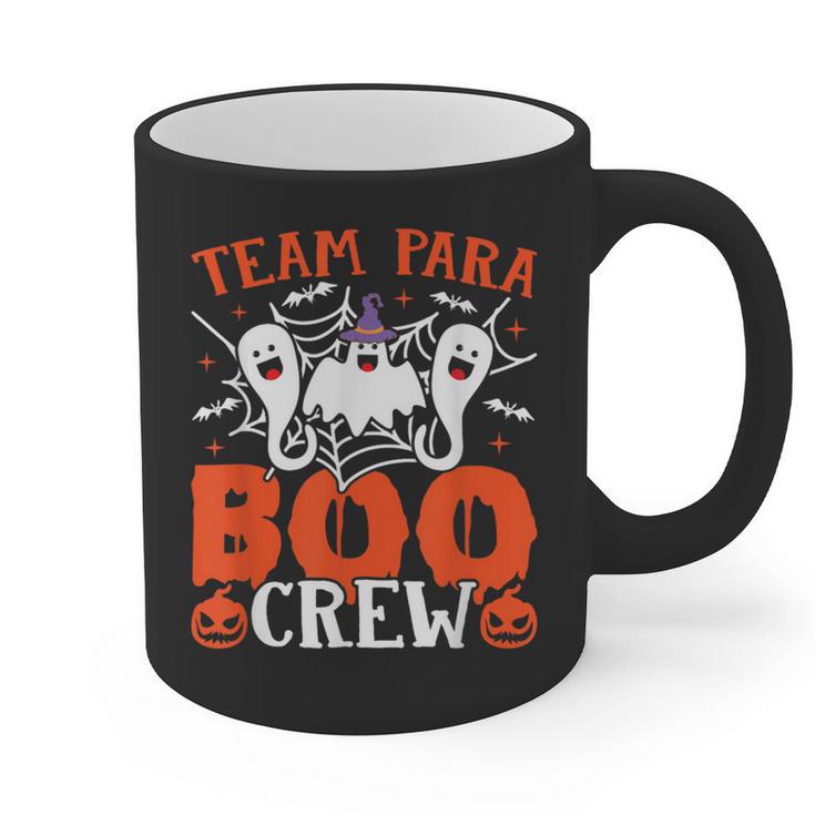 Team Para Boo Crew Halloween Ghost Paraprofessional Teacher Graphic Print Coffee Mug