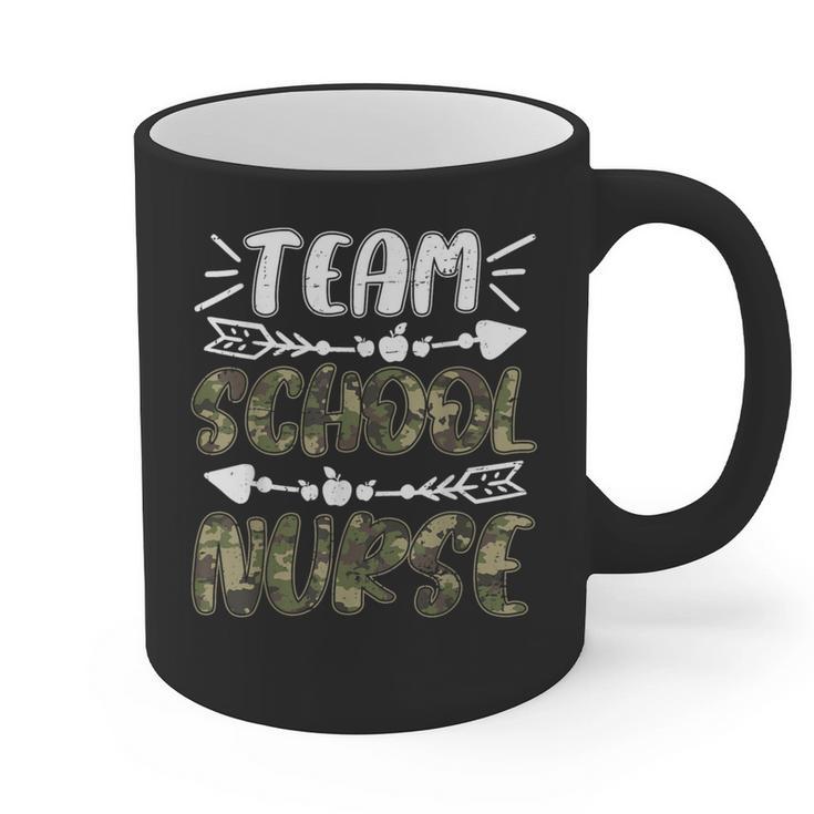 Team School Nurse Camo Teacher Student Back To School For Men Women Graphic Print Coffee Mug