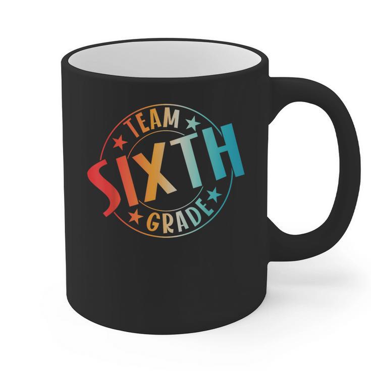 Team Sixth Grade Teacher Student Back To School 6th Grade Graphic Print Coffee Mug