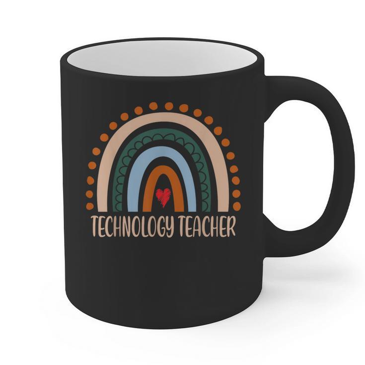Technology Teacher Rainbow Appreciation Day Back To School For Men Women Graphic Print Coffee Mug