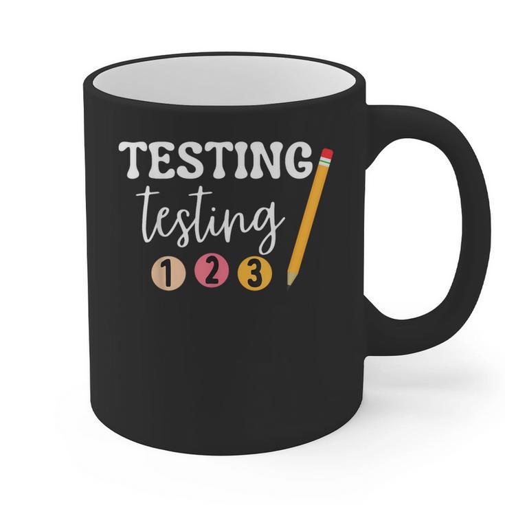 Testing Testing 123 Cute Math Teacher Student Test Day Men Women Girls Kids Graphic Print Coffee Mug