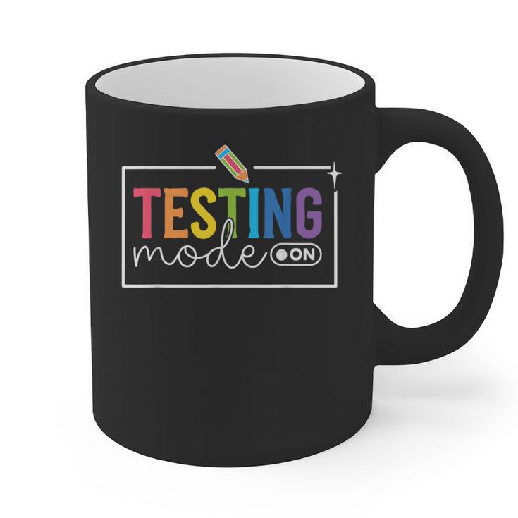 Testing Mode On Testing Day Motivational Teacher Kids Graphic Print Coffee Mug