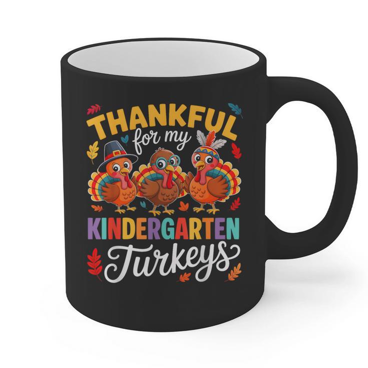 Thankful For My Kindergarten Turkeys Thanksgiving Teacher Graphic Print Coffee Mug