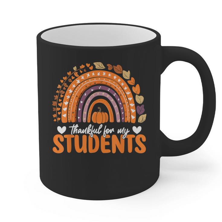 Thankful For My Students Teacher Thanksgiving School Fall Graphic Print Coffee Mug