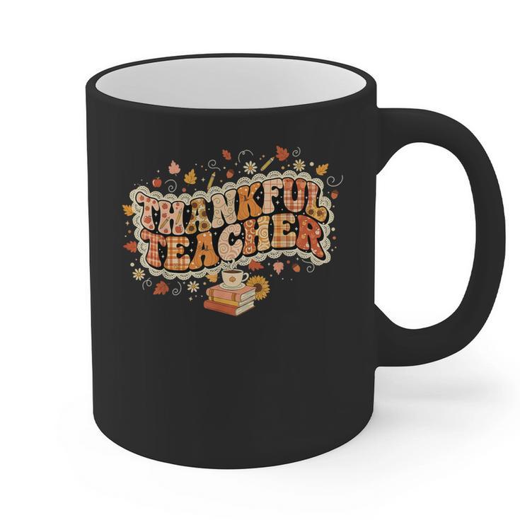 Thankful Teacher Shirts For Women Teach Thanksgiving Teacher Graphic Print Coffee Mug