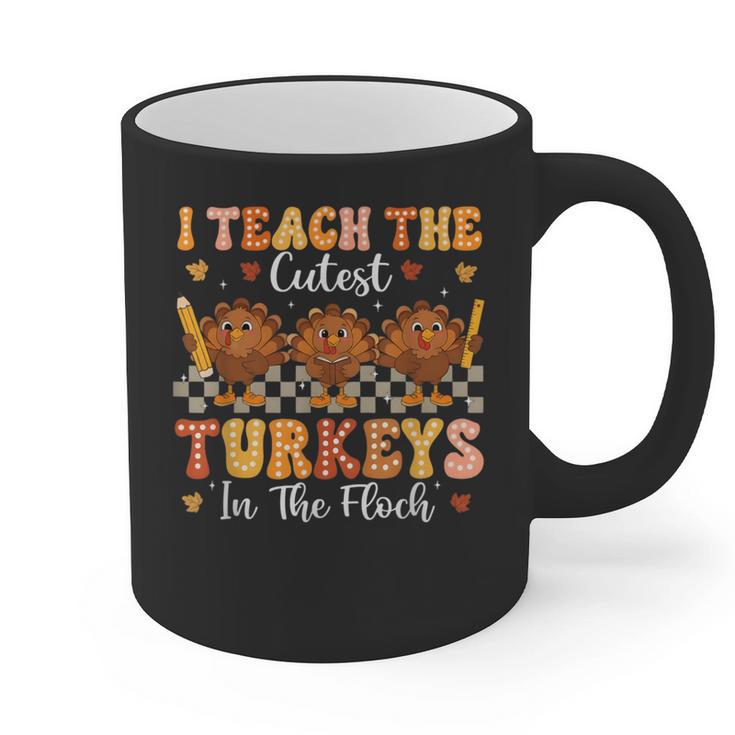 Thanksgiving Teacher I Teach The Cutest Turkeys In The Flock Graphic Print Coffee Mug