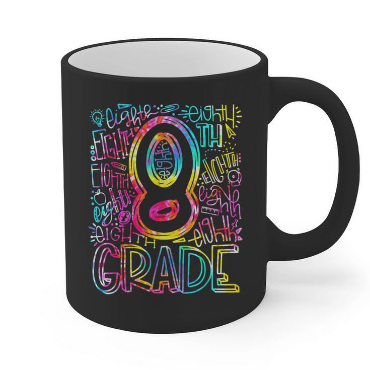 Tie Dye 8th Grade Typography Team Eighth Grade Teacher Graphic Print Coffee Mug
