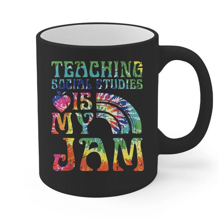 Tie Dye Teaching Social Studies Is My Jam Sunglasses Teacher Graphic Print Coffee Mug
