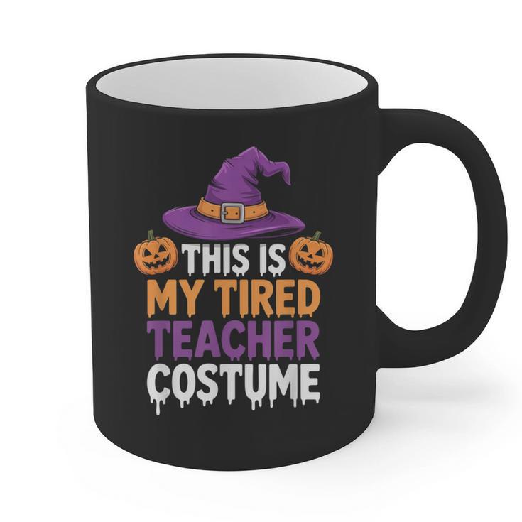 This Is My Tired Teacher Costume Halloween Graphic Print Coffee Mug