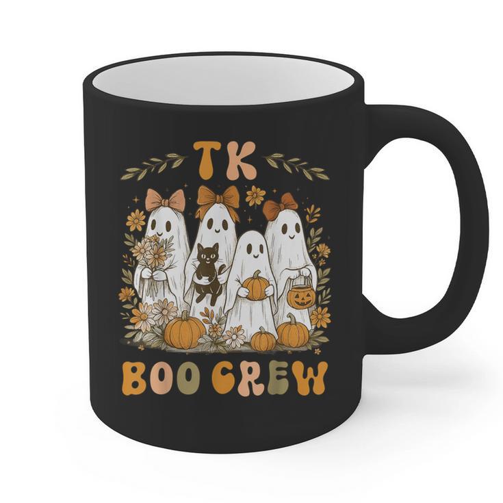 TK Boo Crew Preppy Halloween Floral Ghost TK Teacher Team TK Graphic Print Coffee Mug