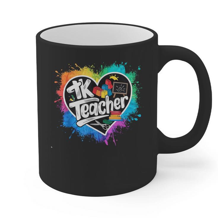 TK Teacher Transitional Kindergarten Heart Back To School Graphic Print Coffee Mug