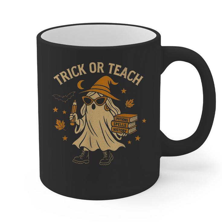 Trick Or Teach Halloween Teacher Graphic Print Coffee Mug