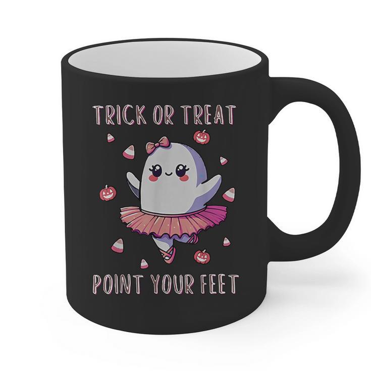 Trick Or Treat Point Your Feet Halloween Ghost Dance Teacher Graphic Print Coffee Mug