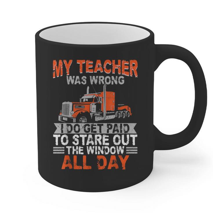 Trucker Truck Driver Vintage My Teacher Was Wrong I Do Get Graphic Print Coffee Mug