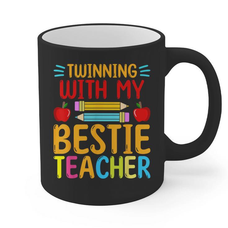 Twinning With My Bestie Teacher Boy Spirit Week Twin Day Graphic Print Coffee Mug